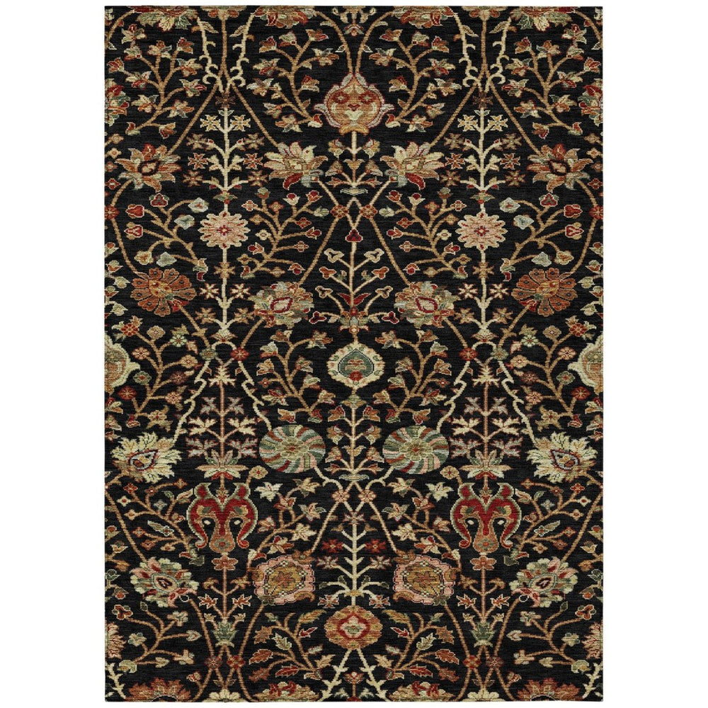HomeRoots 9' X 12' Floral Area Rug – Durable, Washable, and Stylish for Indoor & Outdoor Spaces with Rich Colors 603405