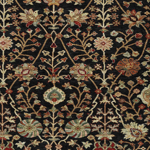 Homeroots 3' Black Brown And Red Floral Washable Area Rug - Durable Indoor Outdoor Design For Any Space 10' X 14' Polyester 603406