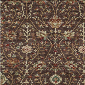 Homeroots 3' Black Brown And Red Floral Washable Area Rug - Durable Indoor Outdoor Design For Any Space 3' X 5' Polyester 603407