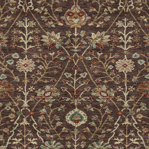 Homeroots 3' Black Brown And Red Floral Washable Area Rug - Durable Indoor Outdoor Design For Any Space 5' X 8' Polyester 603408