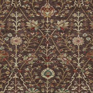 Homeroots 3' Black Brown And Red Floral Washable Area Rug - Durable Indoor Outdoor Design For Any Space 8' X 10' Polyester 603410