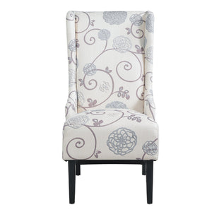English Elm Dining Chair Wingback High Back Upholstered Seat with Tapered Birch Legs Modern Formal N767P401040M