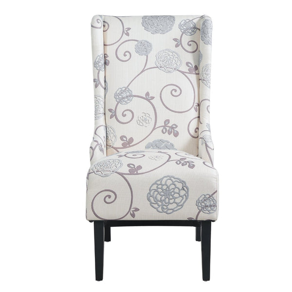 English Elm Dining Chair Wingback High Back Upholstered Seat with Tapered Birch Legs Modern Formal N767P401040M