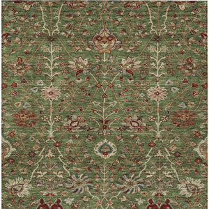 Homeroots 3' Black Brown And Red Floral Washable Area Rug - Durable Indoor Outdoor Design For Any Space 9' X 12' Polyester 603417