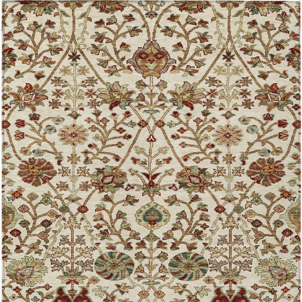 Homeroots 3' Black Brown And Red Floral Washable Area Rug - Durable Indoor Outdoor Design For Any Space 3' X 5' Polyester 603419