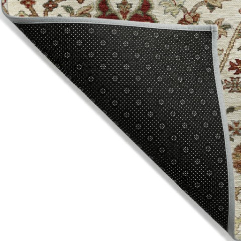 Homeroots 3' Black Brown And Red Floral Washable Area Rug - Durable Indoor Outdoor Design For Any Space 3' X 5' Polyester 603419