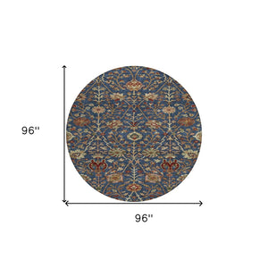 Homeroots 3' Black Brown And Red Floral Washable Area Rug - Durable Indoor Outdoor Design For Any Space 8' Round Polyester 603427