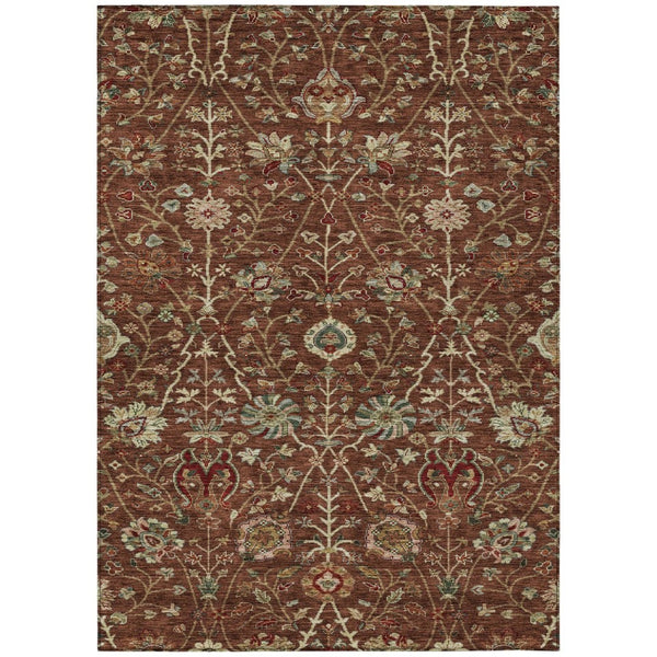 HomeRoots 5' Floral Washable Indoor Outdoor Area Rug - Durable, Stain-Resistant Design for All Spaces 5' X 8' 603432