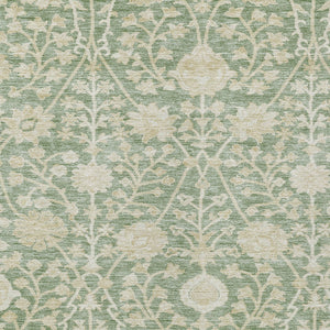 Homeroots 3' Artichoke Green Floral Indoor Outdoor Area Rug - Durable, Washable, Stain-resistant Design 9' X 12' Polyester 603441