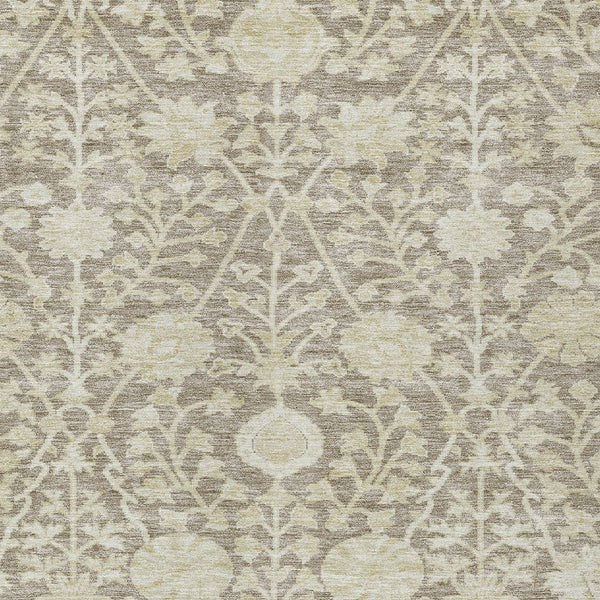 Homeroots 3' Artichoke Green Floral Indoor Outdoor Area Rug - Durable, Washable, Stain-resistant Design 5' X 8' Polyester 603444