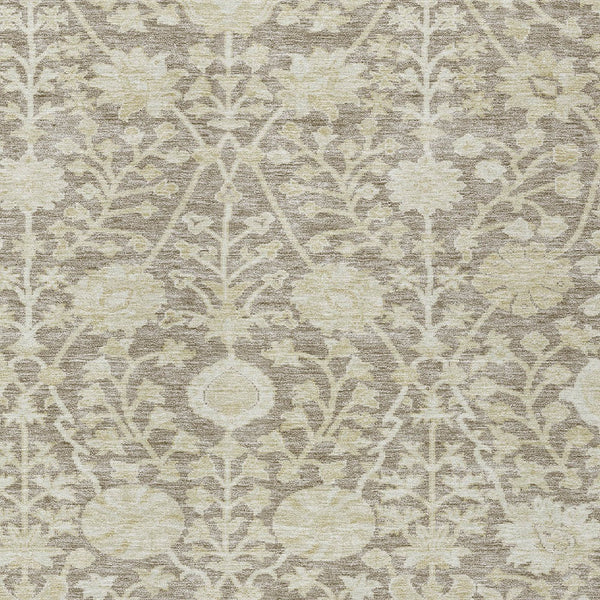 Homeroots 3' Artichoke Green Floral Indoor Outdoor Area Rug - Durable, Washable, Stain-resistant Design 9' X 12' Polyester 603447