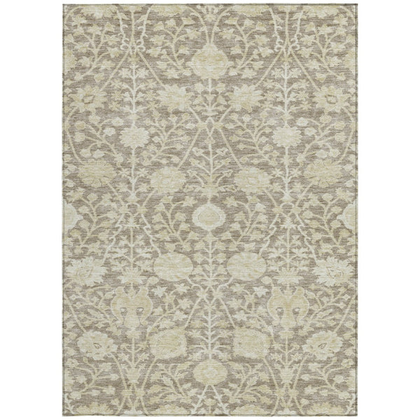 Homeroots 3' Artichoke Green Floral Indoor Outdoor Area Rug - Durable, Washable, Stain-resistant Design 10' X 14' Polyester 603448