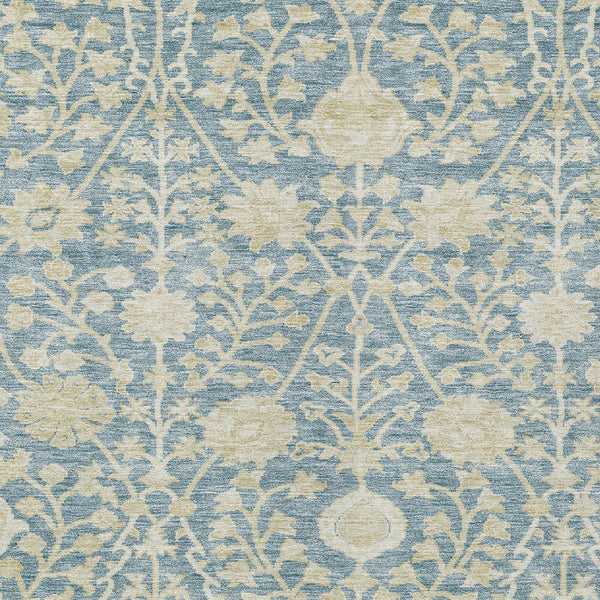 Homeroots 3' Artichoke Green Floral Indoor Outdoor Area Rug - Durable, Washable, Stain-resistant Design 8' X 10' Polyester 603452