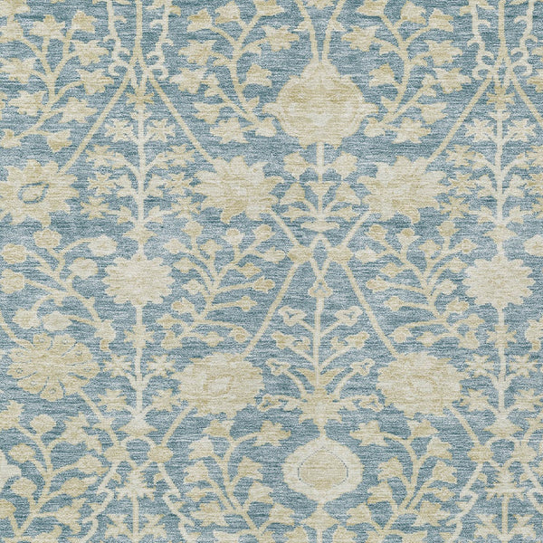 Homeroots 3' Artichoke Green Floral Indoor Outdoor Area Rug - Durable, Washable, Stain-resistant Design 9' X 12' Polyester 603453