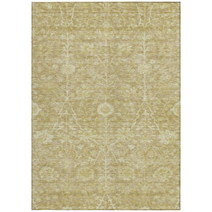 Homeroots 3' Artichoke Green Floral Indoor Outdoor Area Rug - Durable, Washable, Stain-resistant Design 3' X 5' Polyester 603455