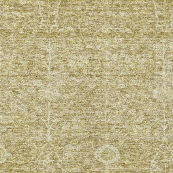 Homeroots 3' Artichoke Green Floral Indoor Outdoor Area Rug - Durable, Washable, Stain-resistant Design 5' X 8' Polyester 603456