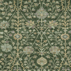 Homeroots 3' Floral Indoor Outdoor Area Rug In Green, Tan, And Gray – Durable, Washable, And Versatile Design 5' X 8' Polyester 603462