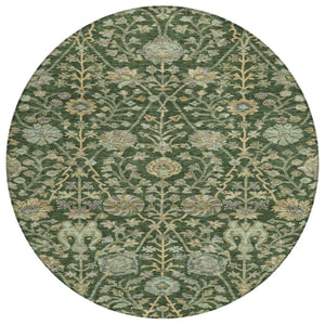 HomeRoots 5' Timeless Floral Indoor Outdoor Area Rug – Washable, Durable, and Perfect for High-Traffic Spaces 8' Round 603463