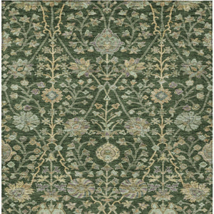 Homeroots 3' Floral Indoor Outdoor Area Rug In Green, Tan, And Gray – Durable, Washable, And Versatile Design 10' X 14' Polyester 603466