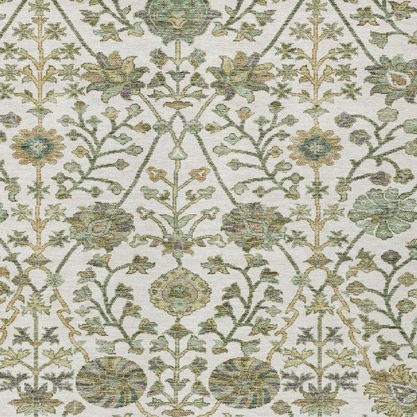 Homeroots 3' Floral Indoor Outdoor Area Rug In Green, Tan, And Gray – Durable, Washable, And Versatile Design 3' X 5' Polyester 603467