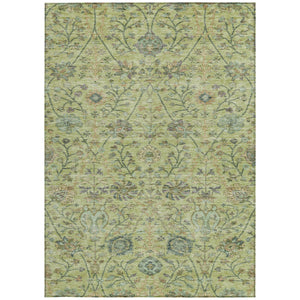 Homeroots 3' Floral Indoor Outdoor Area Rug In Green, Tan, And Gray – Durable, Washable, And Versatile Design 3' X 5' Polyester 603473