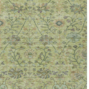 Homeroots 3' Floral Indoor Outdoor Area Rug In Green, Tan, And Gray – Durable, Washable, And Versatile Design 8' X 10' Polyester 603476