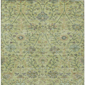 Homeroots 3' Floral Indoor Outdoor Area Rug In Green, Tan, And Gray – Durable, Washable, And Versatile Design 10' X 14' Polyester 603478