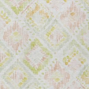 HomeRoots 5' Modern Geometric Area Rug in Pink, Green & Beige - Washable, Durable, Perfect for Indoor & Outdoor Spaces 8' X 10' 603481