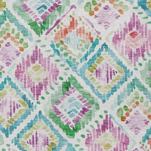 HomeRoots 5' Vibrant Geometric Area Rug - Washable Indoor/Outdoor Design in Teal, Blue, Green & Purple Tones 8' X 10' 603487