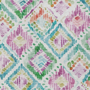 HomeRoots 5' Vibrant Geometric Area Rug - Washable Indoor/Outdoor Design in Teal, Blue, Green & Purple Tones 10' X 14' 603489