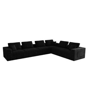 English Elm 141.73*106.30"modular Six Piece Corduroy Sectional Sofa No Assembly Plush Living Room Seating W3819S00142