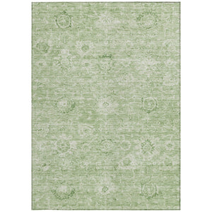 Homeroots 3' Artichoke Green Damask Washable Area Rug - Stylish, Durable Indoor/Outdoor Decor For Any Space 3' X 5' Polyester 603491