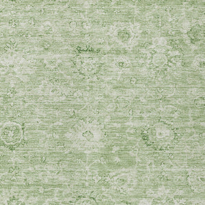 Homeroots 3' Artichoke Green Damask Washable Area Rug - Stylish, Durable Indoor/Outdoor Decor For Any Space 3' X 5' Polyester 603491