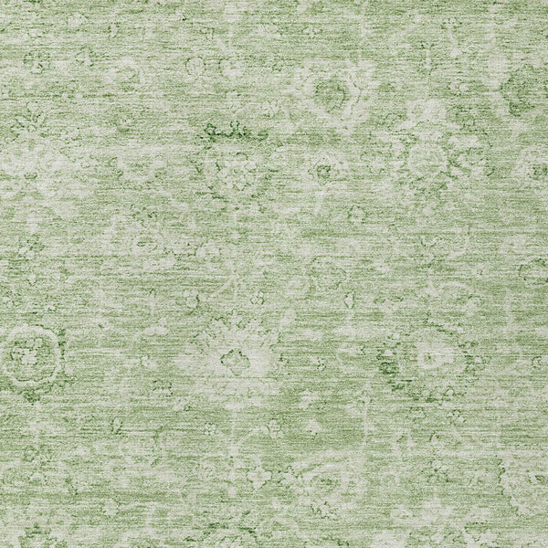 Homeroots 3' Artichoke Green Damask Washable Area Rug - Stylish, Durable Indoor/Outdoor Decor For Any Space 3' X 5' Polyester 603491