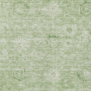 Homeroots 3' Artichoke Green Damask Washable Area Rug - Stylish, Durable Indoor/Outdoor Decor For Any Space 5' X 8' Polyester 603492