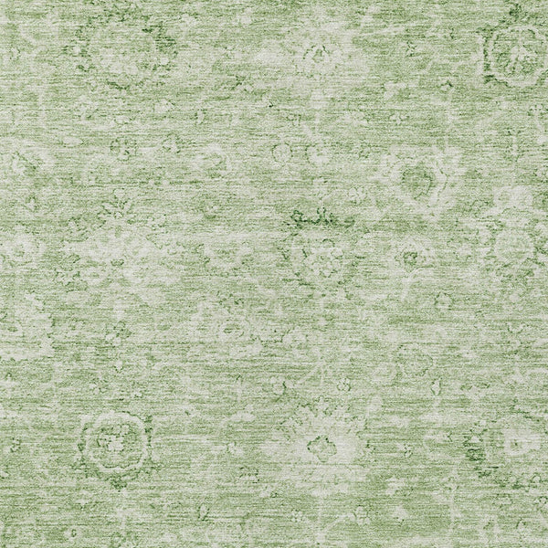 Homeroots 3' Artichoke Green Damask Washable Area Rug - Stylish, Durable Indoor/Outdoor Decor For Any Space 5' X 8' Polyester 603492