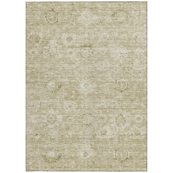 Homeroots 3' Artichoke Green Damask Washable Area Rug - Stylish, Durable Indoor/Outdoor Decor For Any Space 3' X 5' Polyester 603497