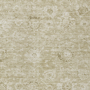 Homeroots 3' Artichoke Green Damask Washable Area Rug - Stylish, Durable Indoor/Outdoor Decor For Any Space 5' X 8' Polyester 603498