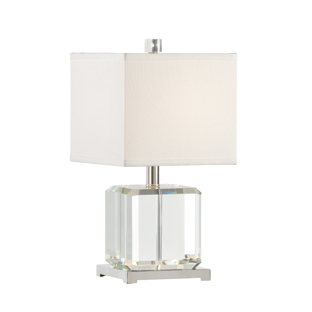 Wildwood Mini Crystal Table Lamp With Antiqued Silver Mount — Compact 18" Accent Light For Bedside, Desk 60350