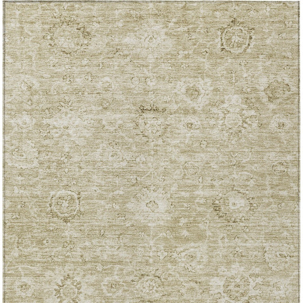 Homeroots 3' Artichoke Green Damask Washable Area Rug - Stylish, Durable Indoor/Outdoor Decor For Any Space 8' X 10' Polyester 603500