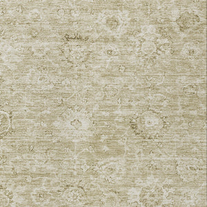 Homeroots 3' Artichoke Green Damask Washable Area Rug - Stylish, Durable Indoor/Outdoor Decor For Any Space 9' X 12' Polyester 603501