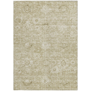 Homeroots 3' Artichoke Green Damask Washable Area Rug - Stylish, Durable Indoor/Outdoor Decor For Any Space 10' X 14' Polyester 603502