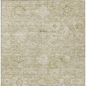 Homeroots 3' Artichoke Green Damask Washable Area Rug - Stylish, Durable Indoor/Outdoor Decor For Any Space 10' X 14' Polyester 603502