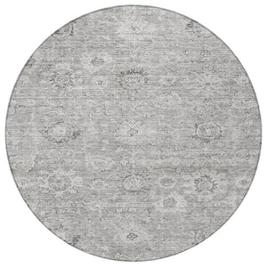 Homeroots 3' Artichoke Green Damask Washable Area Rug - Stylish, Durable Indoor/Outdoor Decor For Any Space 8' Round Polyester 603505