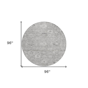 Homeroots 3' Artichoke Green Damask Washable Area Rug - Stylish, Durable Indoor/Outdoor Decor For Any Space 8' Round Polyester 603505