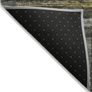 Homeroots 3' Artichoke Green Charcoal & Purple Striped Washable Area Rug For Indoor & Outdoor Spaces 3' X 5' Polyester 603515