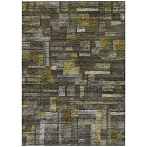 Homeroots 3' Artichoke Green Charcoal & Purple Striped Washable Area Rug For Indoor & Outdoor Spaces 3' X 5' Polyester 603515