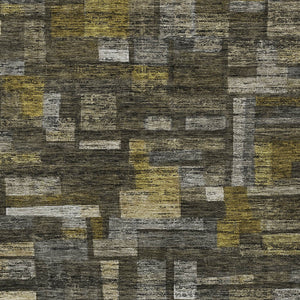 Homeroots 3' Artichoke Green Charcoal & Purple Striped Washable Area Rug For Indoor & Outdoor Spaces 5' X 8' Polyester 603516