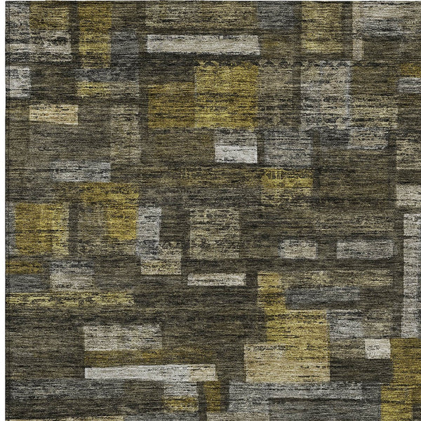 Homeroots 3' Artichoke Green Charcoal & Purple Striped Washable Area Rug For Indoor & Outdoor Spaces 8' X 10' Polyester 603518