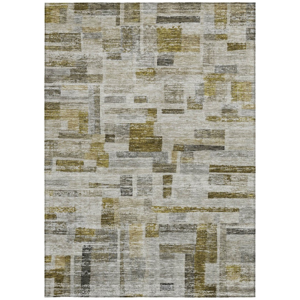 Homeroots 3' Artichoke Green Charcoal & Purple Striped Washable Area Rug For Indoor & Outdoor Spaces 3' X 5' Polyester 603527